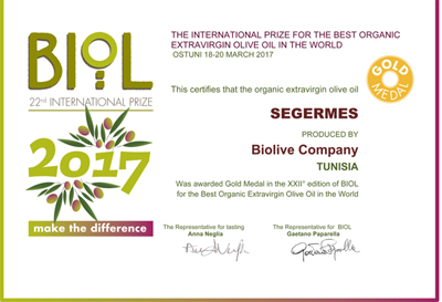 Médaille d’Or BIOL 2017 pour Segermes